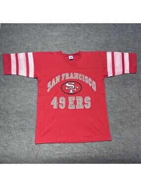 Vintage 80S San Francisco Football T-Shirt Medium Logo 7 RARE MENS RED